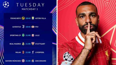 Jadwal Liga Champions Selasa Malam dan Rabu Dini Hari